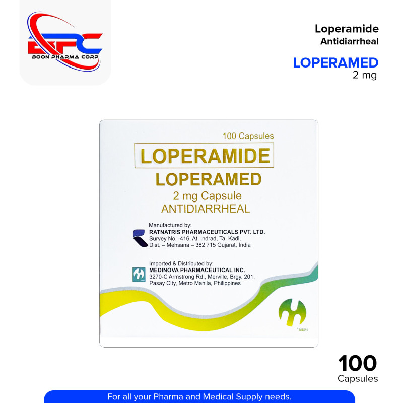 LOPERAMED Loperamide Antidiarrheal 2mg Capsule 100's