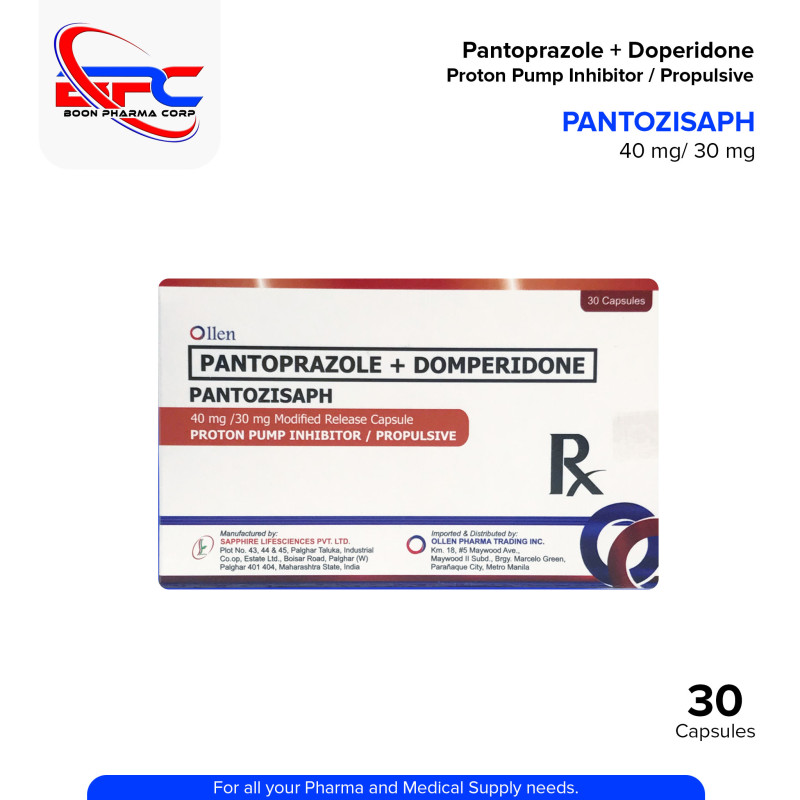 PANTOZISAPH Pantoprazole Domperidone 40mg/30mg Modified Release Capsule 30's