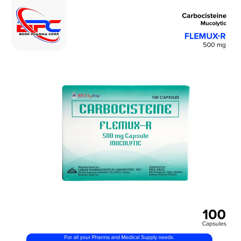 FLEMUX R Carbocisteine Mucolytic 500 mg Capsules 100's