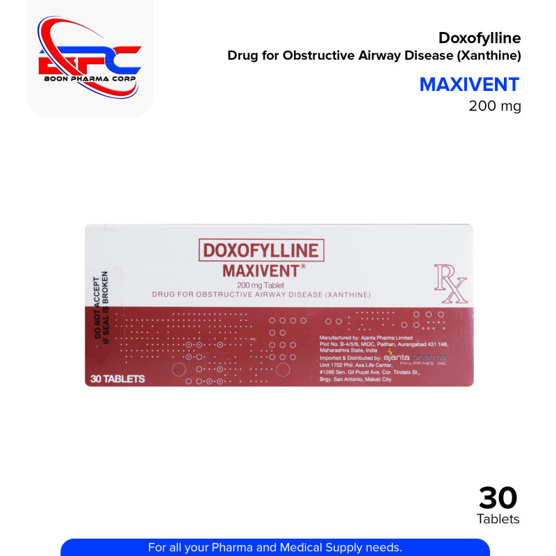 Doxofylline (Maxivent) 200mg Tablet 30's