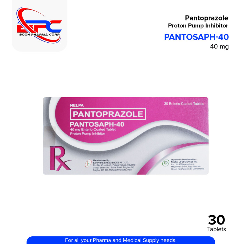 Pantoprazole (Pantosaph) 40mg Film Coated Tablet 30's